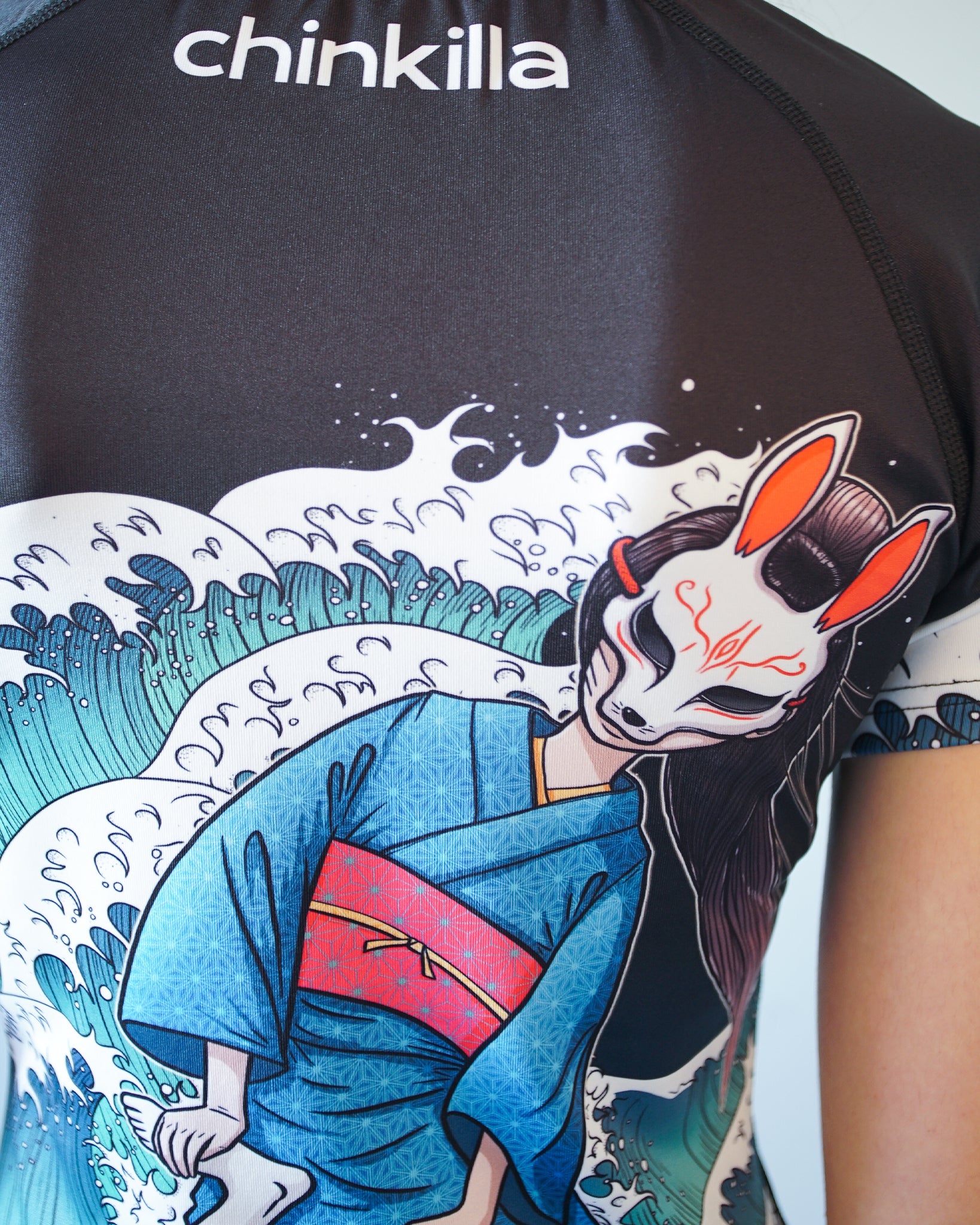 "chinkilla x meerkatsu" Short Sleeve Rashguard